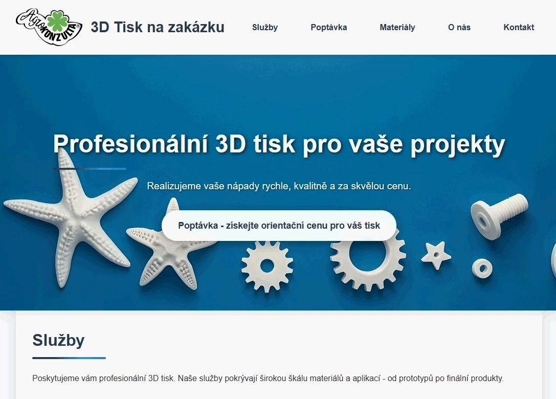 3D tisk na zakázku - nová služba pro Vás